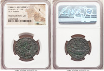 THRACE. Anchialus. Caracalla (AD 198-217). AE tetrassarian (28mm, 12.72 gm, 12h). NGC Fine. AV•K•M•AVP-ANTΩNINOC, laureate, draped, and cuirassed bust...