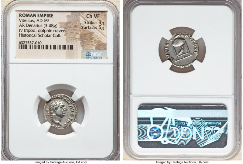 Vitellius (late April-20 December AD 69). AR denarius (18mm, 3.48 gm, 5h). NGC C...