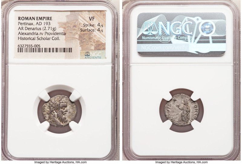 Pertinax (1 January-28 March AD 193). AR denarius (18mm, 2.71 gm, 12h). NGC VF 4...