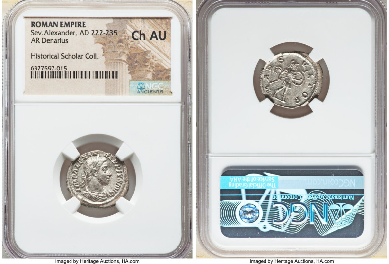 Severus Alexander, as Augustus (AD 222-235). AR denarius (20mm, 7h). NGC Choice ...