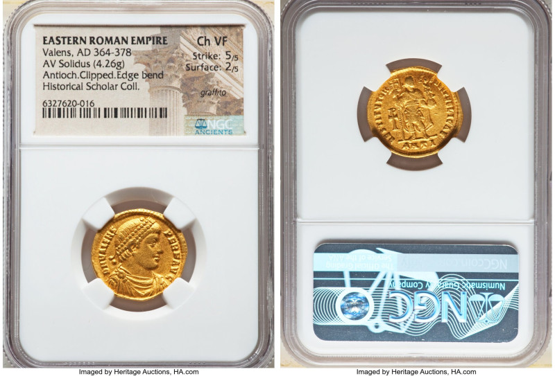 Valens, Eastern Roman Empire (AD 364-378). AV solidus (21mm, 4.26 gm, 5h). NGC C...