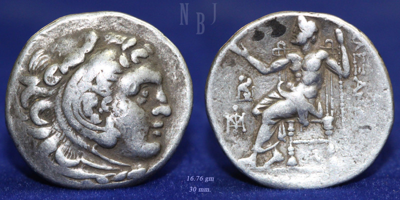 Kings of Macedon. Alexander III. Tetradrachm, (16.76gm, 30mm). struck posthumous...