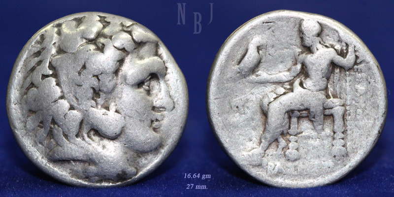 Kingdom of Macedonia, Alexander III, Tetradrachm, 325-324/3 BC, (16.64gm, 27mm)....