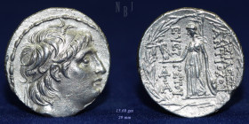 Seleukid: Antiochos VII Euergetes AR Tetradrachm. 138-129 BC, 15.68gm, EF