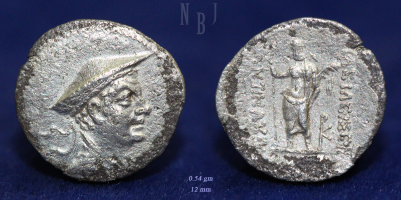 BACTRIAN KINGDOM, Antimachus I (Antimachos): Silver obol. c. 174-165 BCE. (0.54g...