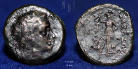 Seleukid Kingdom Antiochos IV Epiphanes Æ Unit 172-169 BC, 6.19gm, Good F