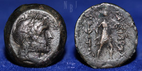 BACTRIA. Diodotos I or II, 256-225 BC. AE unit, 8.35gm, Good F & R