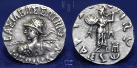 Indo-Greek: Menander I, c. 155-130 BCE, Silver drachm, 2.41gm, EF & R