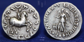 Indo-Greek: Antimachos (Antimachus) II AR Drachm, c. 174-165 BCE. 2.40gm, Good VF