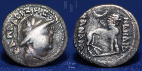 YUEH-CHI. Sapadbizes, late 1st century BC. Silver Drachm, 1.21gm.