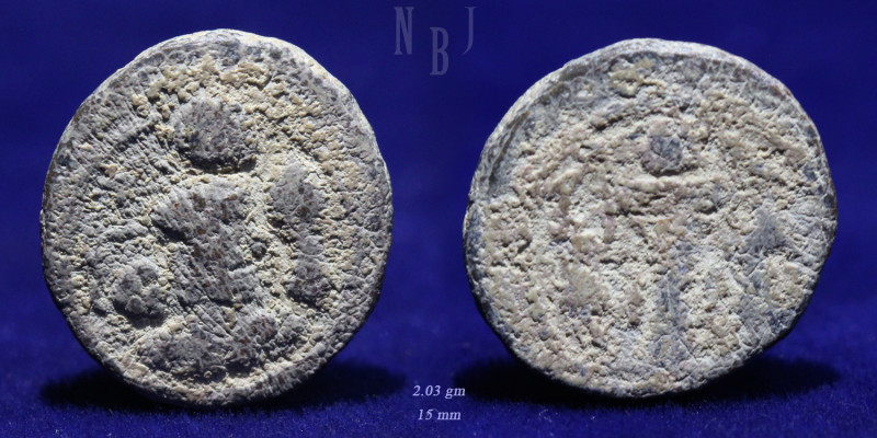 SASANIAN KINGS, Yazdgard I, AD 399-420. PB (Lead) unit. No mint. (2.03gm, 15mm)....