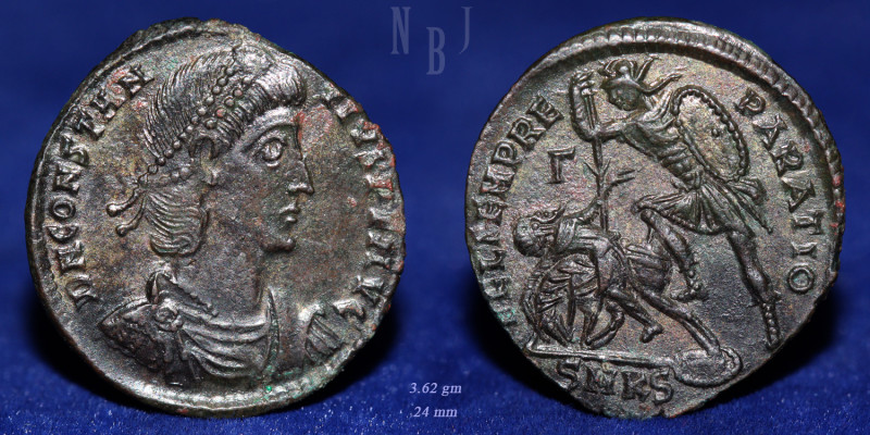 Constantius II, 337-361. Maiorina, Silvered bronze, Cyzicus, 351-354. (3.62gm, 2...