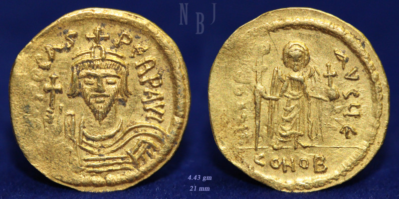 Byzantine AV Gold, Phocas 602-610. Solidus, Constantinople mint; (4.43gm, 21mm)....