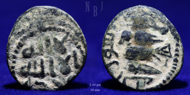 ISLAMIC. UMAYYAD: al-Urdun (Jordan) 7th cent AD. AE Fals. (2.44gm, 18mm). Obv: A...