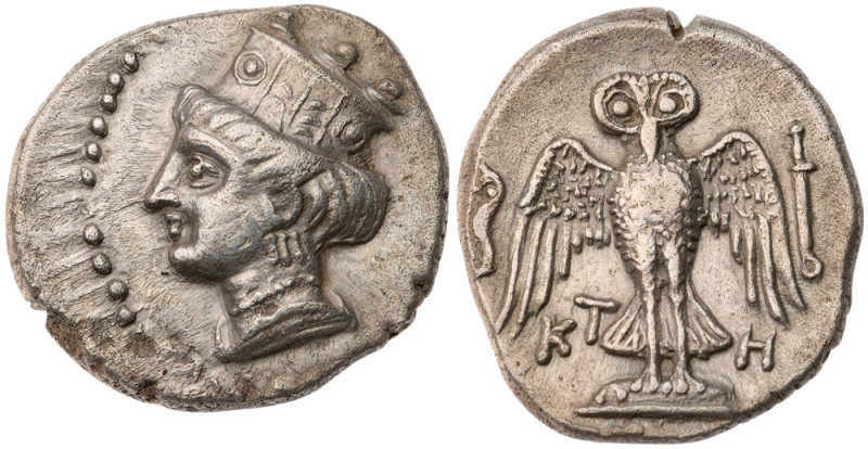 Pontos. Amisos. Siglos Drachm (5.6 gr.), Late 5th-4th century BC. Head of Hera l...