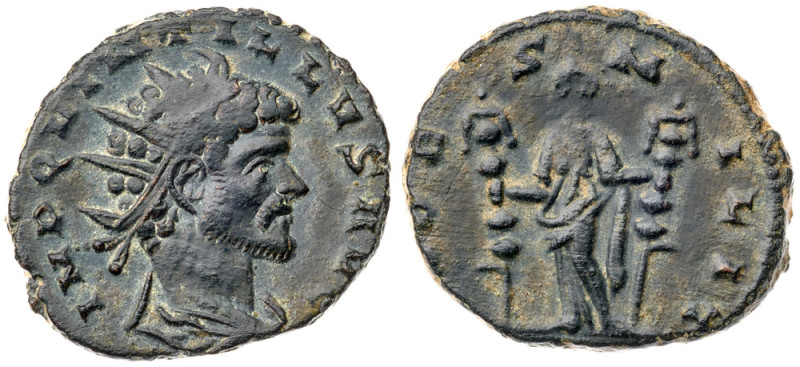 Quintillus. Antoninianus (3.3 gr.), AD 270. Mediolanum (Milan), 2nd officina. 2n...