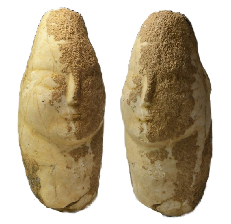 Large Cycladic Marble Idol. (1.2 kg, 17cm (6 3/4")), 3rd Millennium BC. A large ...