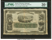 Brazil Thesouro Nacional 20 Mil Reis ND (1866-70) Pick A241 PMG Very Fine 30 Net. A scarce highly coveted example, only one million of these were deli...