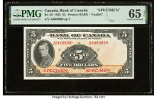 Canada Bank of Canada $5 1935 BC-5S English Variety Specimen PMG Gem Uncirculated 65 EPQ. A fantastic Specimen from the short-lived 1935 series. This ...