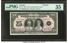 Canada Bank of Canada $25 6.5.1935 BC-12 Commemorative French Text PMG Choice Very Fine 35. A mere 20,000 pieces of this beautiful Commemorative note ...
