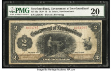 Canada St. John's, NF- Government of Newfoundland $2 2.1.1920 NF-13a PMG Very Fine 20. A well circulated example featuring a central vignette of miner...