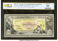 Canada Toronto, ON- Canadian Bank of Commerce $20 2.1.1917 Ch.# 75-16-04-20b PCGS Banknote About UNC 53 Details. A strikingly attractive example of th...