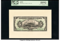 Canada St. John, NB- Eastern Bank of Canada $5 15.5.1929 Ch.# 225-10-02P Front and Back Proofs PCGS Superb Gem New 68PPQ; Very Choice New 64PPQ. A cha...
