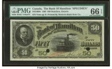 Canada Hamilton, ON- Bank of Hamilton $50 1.6.1892 Ch.# 345-16-08S Specimen PMG Gem Uncirculated 66 EPQ. There are no known issued notes of this desig...