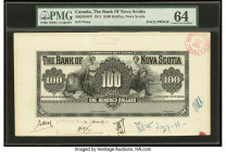 Canada Halifax, NS- Bank of Nova Scotia $100 3.1.1911 Ch.# 550-28-34FP Face Proof PMG Choice Uncirculated 64. A plethora of active, working notations ...