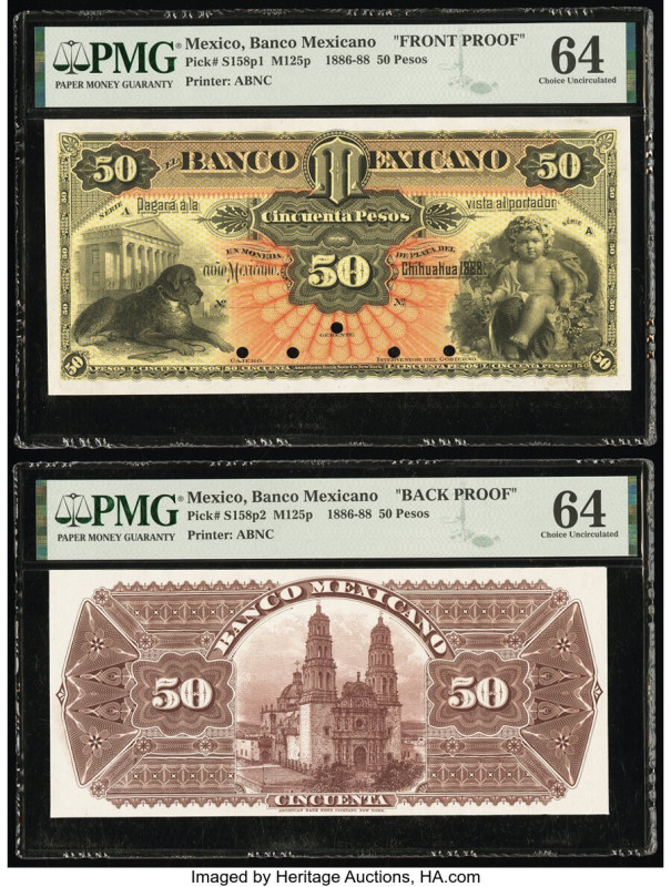 Mexico Banco Mexicano 50 Pesos 1888 Pick S158p1; S158p2 M125p Front and Back Pro...