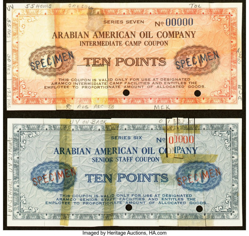 Saudi Arabia Two Arabian American Oil Company Coupons. Intermediate Camp Coupon ...