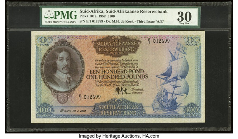 South Africa South African Reserve Bank 100 Pounds 29.1.1952 Pick 101a PMG Very ...