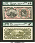 Brazil Thesouro Nacional 50 Mil Reis ND (1908) Pick 53fp; 53bp Front and Back Proof PMG Choice Uncirculated 64 EPQ; Gem Uncirculated 65 EPQ. POCs are ...
