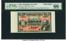 Chile Republica de Chile 1 Peso ND (1898-1919) Pick 15s Specimen PMG Gem Uncirculated 66 EPQ. Two POCs. 

HID09801242017

© 2022 Heritage Auctions | A...