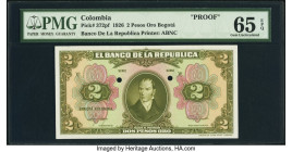Colombia Banco de la Republica 2 Pesos Oro 1926 Pick 372pf Front Proof PMG Gem Uncirculated 65 EPQ. Two POCs. 

HID09801242017

© 2022 Heritage Auctio...