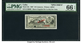 Cuba Banco Espanol De La Isla De Cuba 10 Centavos 15.2.1897 Pick 52s Specimen PMG Gem Uncirculated 66 EPQ. One POC. 

HID09801242017

© 2022 Heritage ...