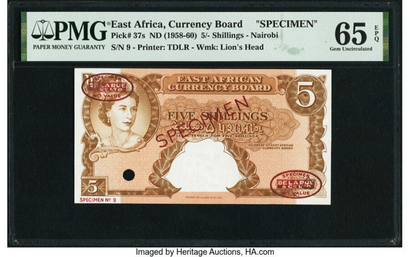 East Africa East African Currency Board 5 Shillings ND (1958-60) Pick 37s Specim...