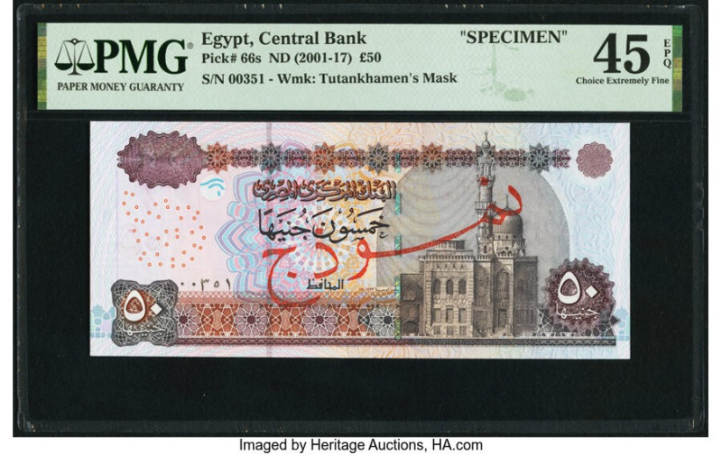 Egypt Central Bank of Egypt 50 Pounds ND (2001-17) Pick 66s Specimen PMG Choice ...