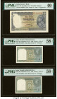 India Reserve Bank of India 10; 1 (2) Rupees ND (1943); 1940 (2) Pick 19b; 25d (2) Three Examples PMG Extremely Fine 40; Choice About Unc 58 EPQ (2). ...