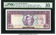 Iran Bank Markazi 5000 Rials ND (1971-72) Pick 95b PMG Choice Very Fine 35. Ink is noted on this example. 

HID09801242017

© 2022 Heritage Auctions |...