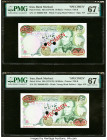 Iran Bank Markazi 50 Rials ND (1974-79) Pick 101ds; 101es Two Examples PMG Superb Gem Unc 67 EPQ (2). Two POCs are present on both examples. 

HID0980...