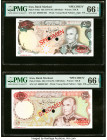 Iran Bank Markazi 500; 1000 Rials ND (1974-79) Pick 104ds; 105ds Two Specimen PMG Gem Uncirculated 66 EPQ (2). Two POCs are present on both examples. ...