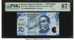 Mexico Banco de Mexico 20 Pesos 19.6.2006 Pick 122s Specimen PMG Superb Gem Unc 67 EPQ. 

HID09801242017

© 2022 Heritage Auctions | All Rights Reserv...