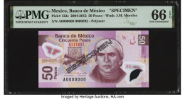 Mexico Banco de Mexico 50 Pesos 7.9.2005 Pick 123s Specimen PMG Gem Uncirculated 66 EPQ. 

HID09801242017

© 2022 Heritage Auctions | All Rights Reser...