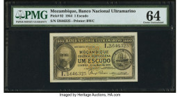 Mozambique Banco Nacional Ultramarino 1 Escudo 23.5.1944 Pick 92 PMG Choice Uncirculated 64. An annotation is noted on this example. 

HID09801242017
...