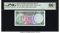 Qatar & Dubai Currency Board 1 Riyal ND (ca. 1960) Pick 1a PMG Gem Uncirculated 66 EPQ. 

HID09801242017

© 2022 Heritage Auctions | All Rights Reserv...