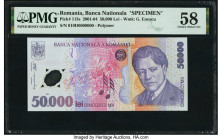 Romania Banca Nationala 50,000 Lei 2001-04 Pick 113s Specimen PMG Choice About Unc 58. 

HID09801242017

© 2022 Heritage Auctions | All Rights Reserve...