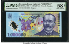 Romania Banca Nationala 1,000,000 Lei 2003 Pick 116s Specimen PMG Choice About Unc 58 EPQ. 

HID09801242017

© 2022 Heritage Auctions | All Rights Res...