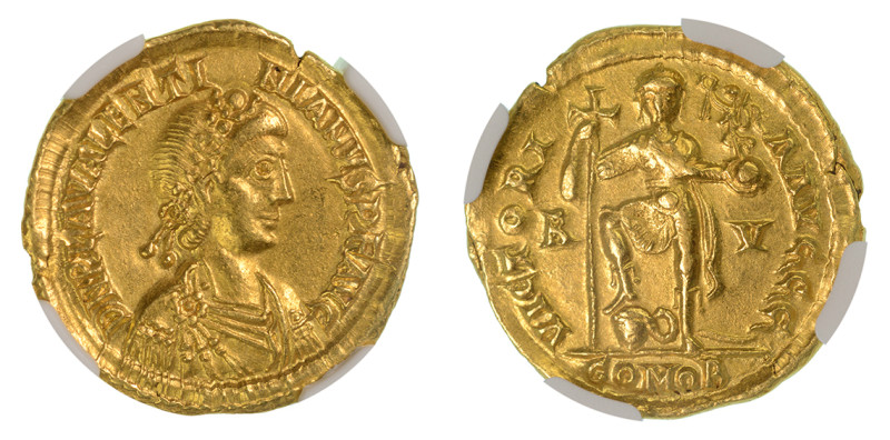 Western Roman Empire Valentinian III, AD425-455 AV Solidus (Au). Ravenna. Obvers...