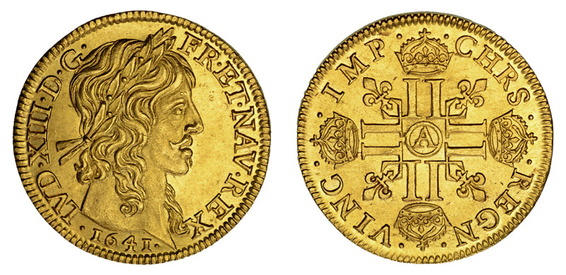 1641 A, Louis d'or (Au), Louis XIII, Long curl. 

 An absolute choice piece: A v...